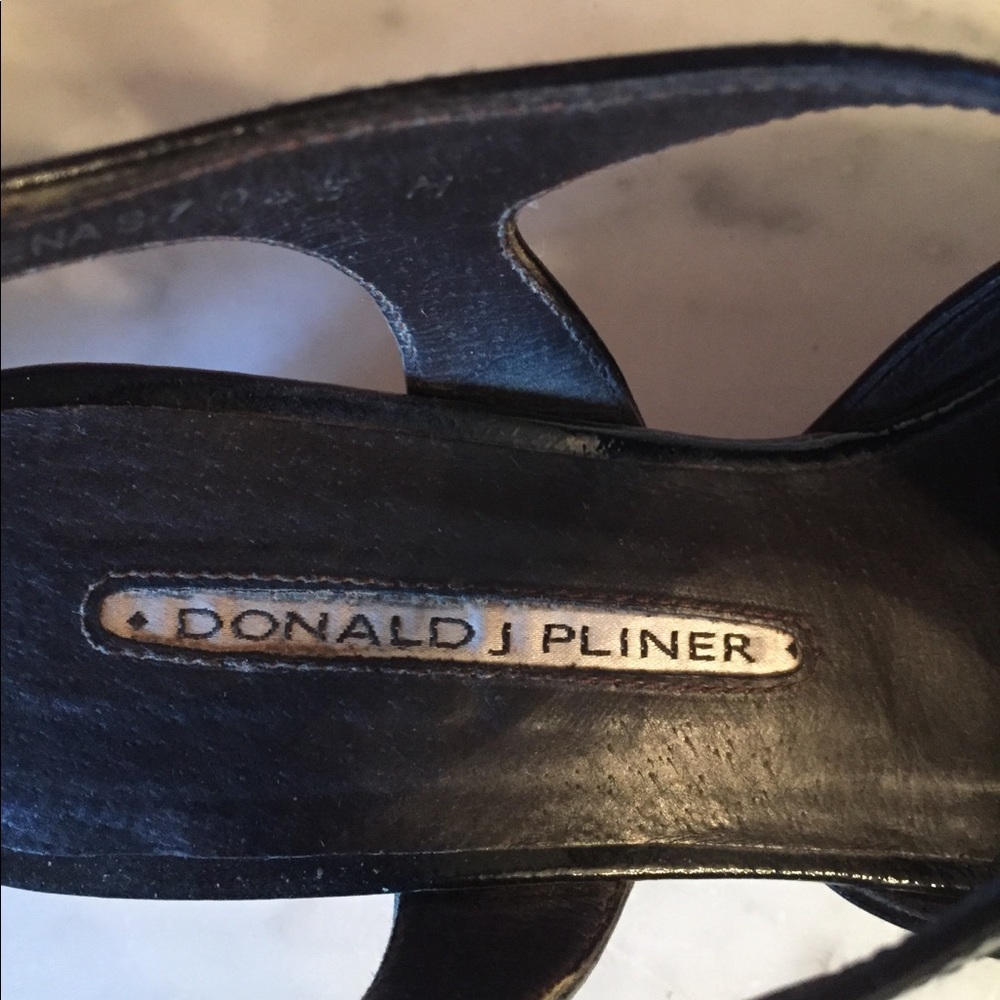 Donald J Pliner Black Patent Platform Sandals 6.5 - Picture 4 of 6